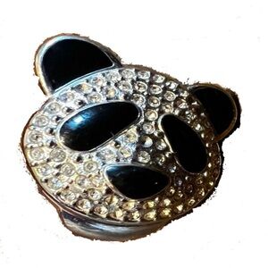 Panda Ring with Watch on inside and Adjustable Band